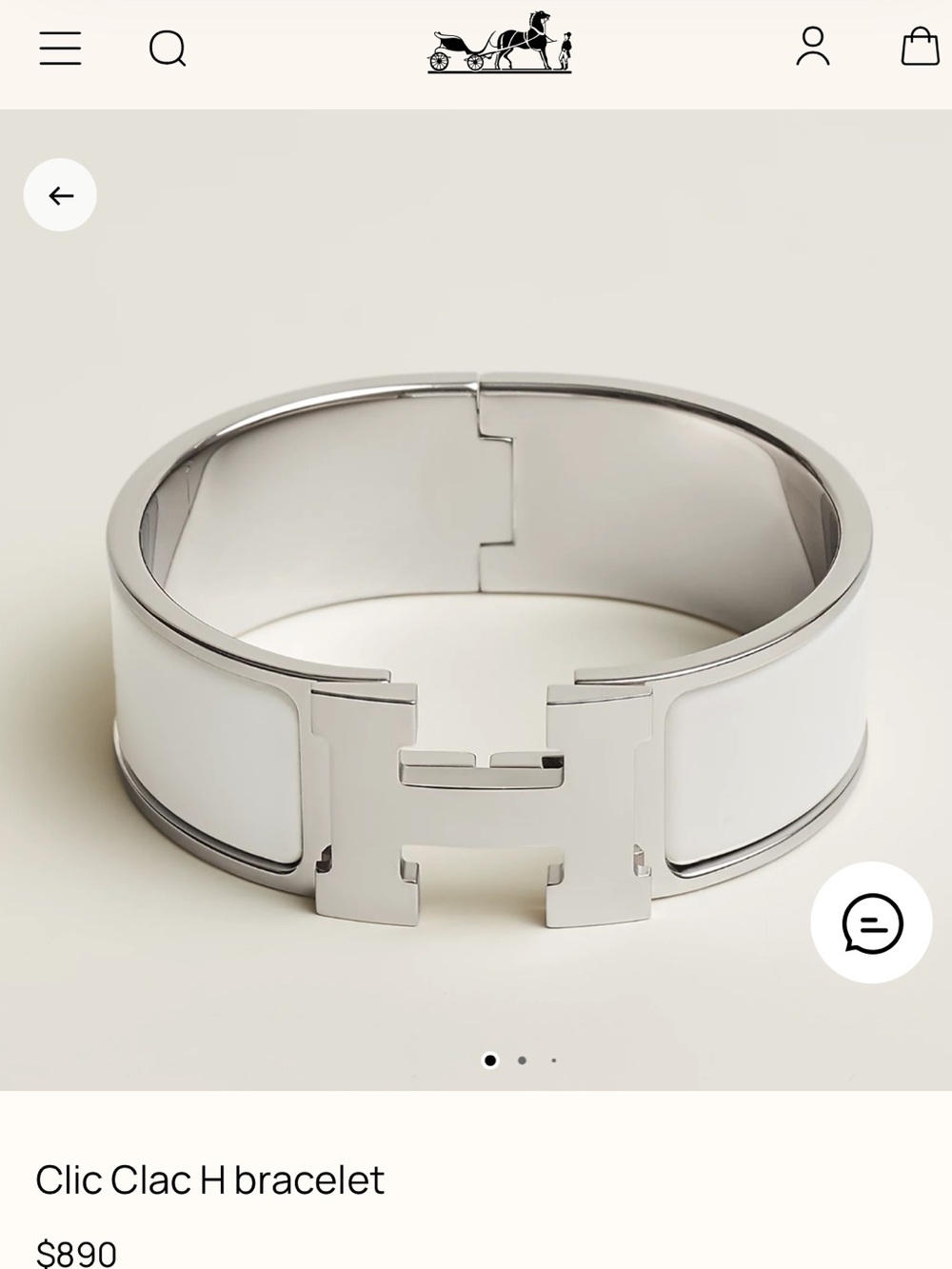 Clic Clac H Hermes White bracelet
